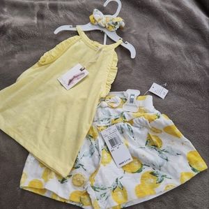 Jessica Simpson Toddler Girl Size 4t Yellow tank & short set
